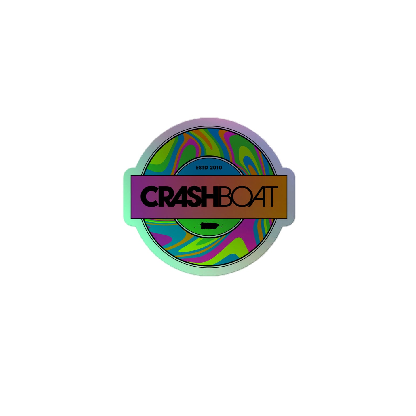 80's Circle Badge Holographic Stickers