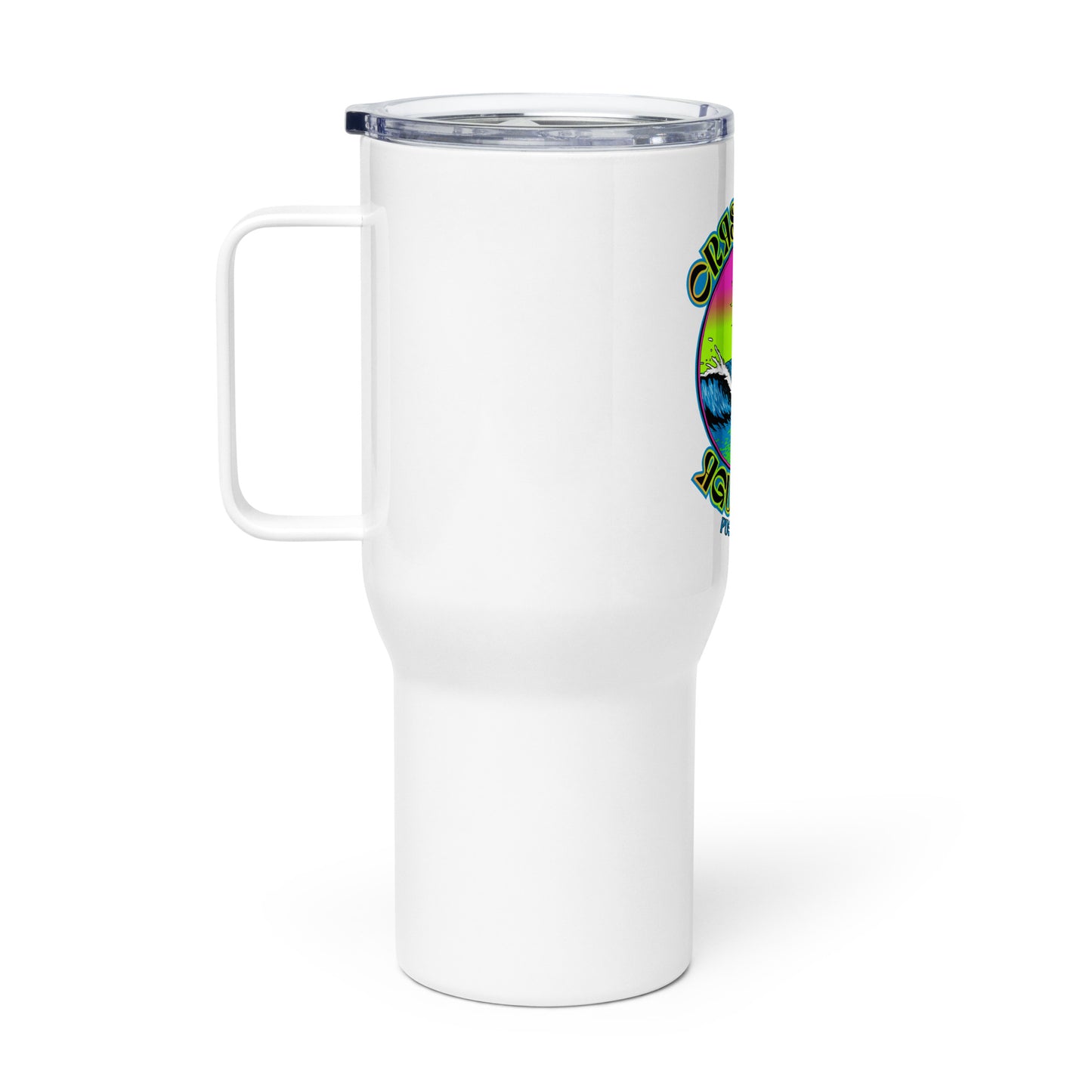 Retro Frame Wave Travel Mug with a Handle